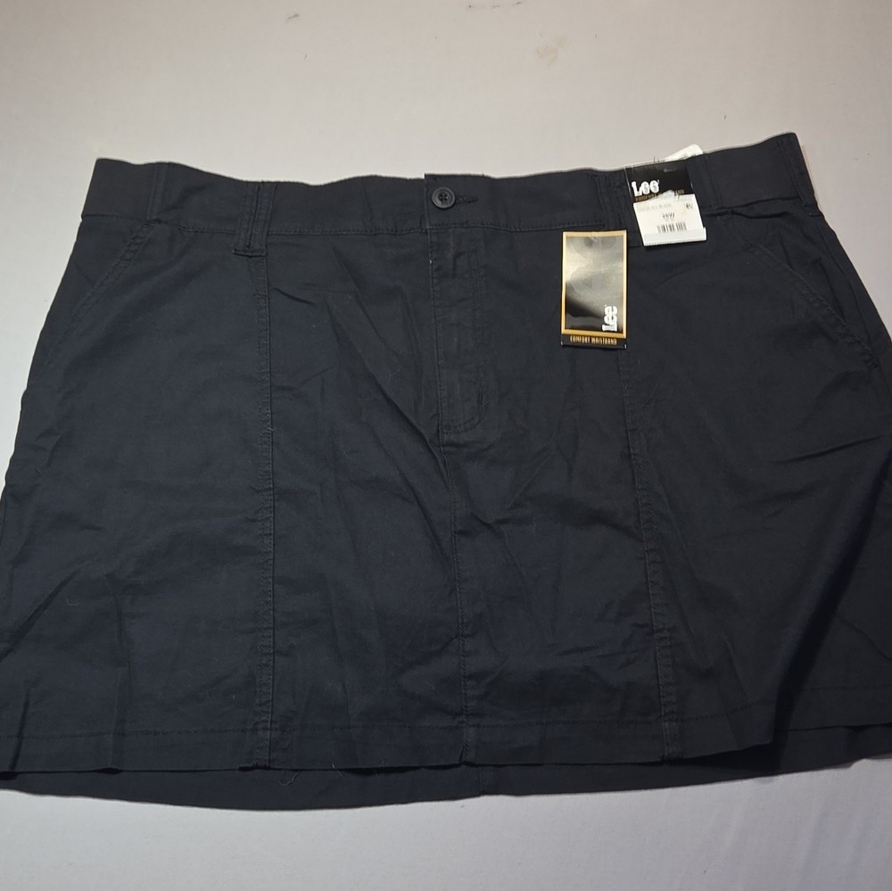 Lee Black Skort Womens 26W Comfort Waistband Stretch Built-In Shorts NWT