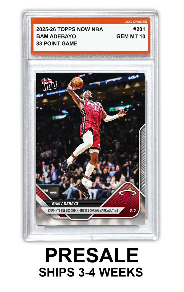 Bam Adebayo 2025-26 Topps Now #201 NBA 83 Points Graded Gem Mint 10 - Presale