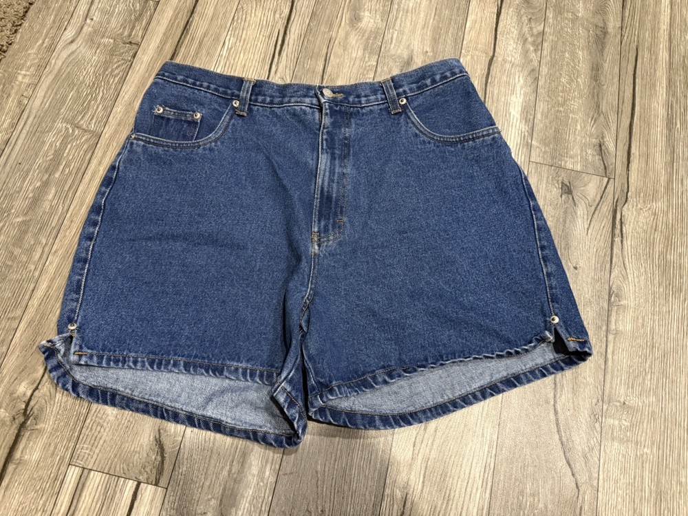 Bill Blass / 90s Vintage MOM 100% Cotton High Waisted Denim Jean Shorts Size 16