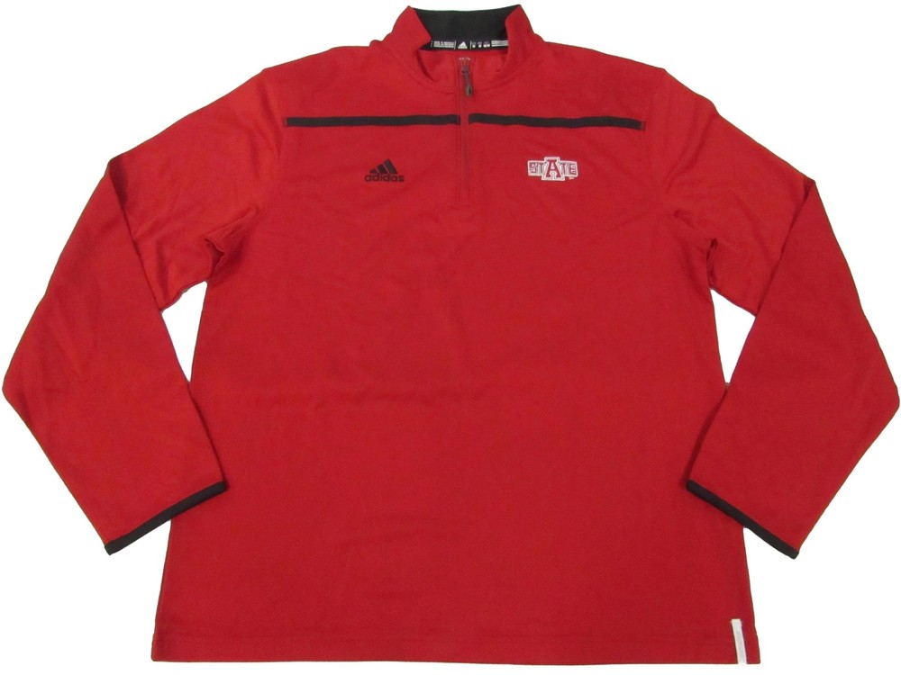 New Arkansas State Red Wolves Mens Size M Medium Adidas Pullover 1/4 Zip Shirt