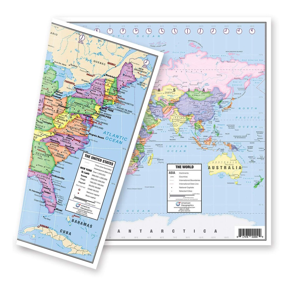 US and World Desk Map (13
