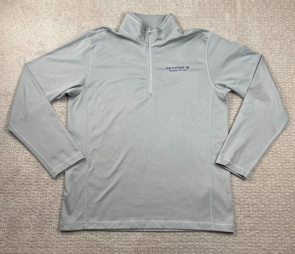 The North Face Sweater Mens Large Gray 1/4 Zip Fleece Pullover Hiking Outdoors