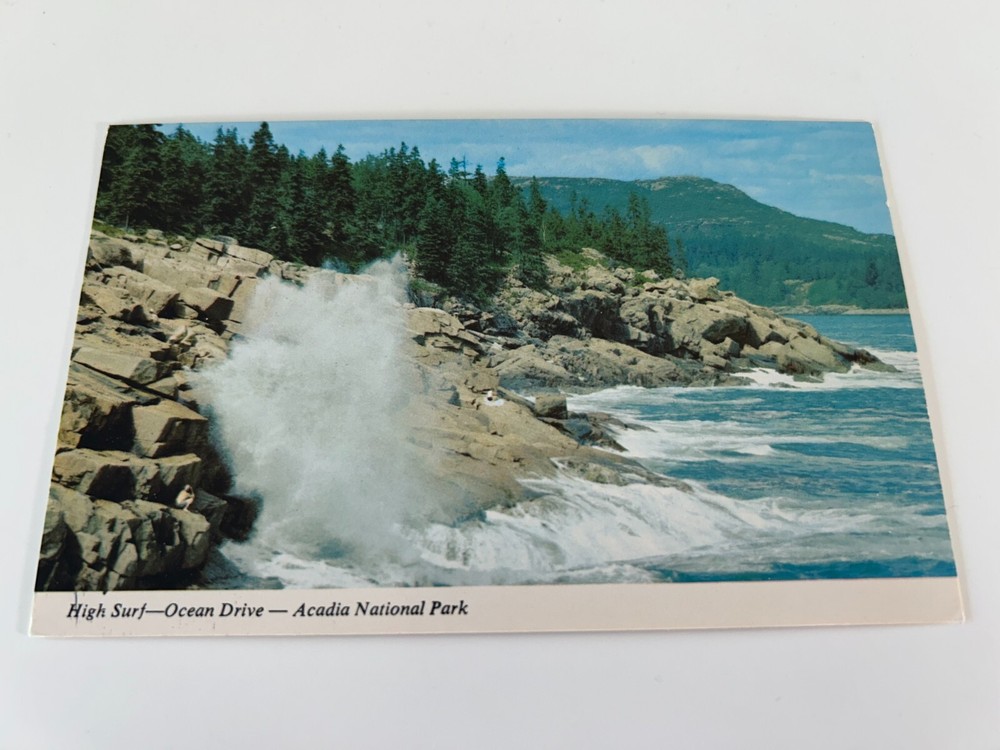High Surf Ocean Drive Bar Harbor Acadia National Park Maine Postcard-image