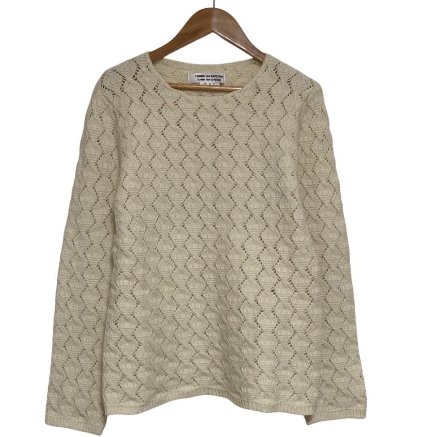 COMME des GARCONS Long Sleeve Knit Sweater RF-N007 Off White Size S Used