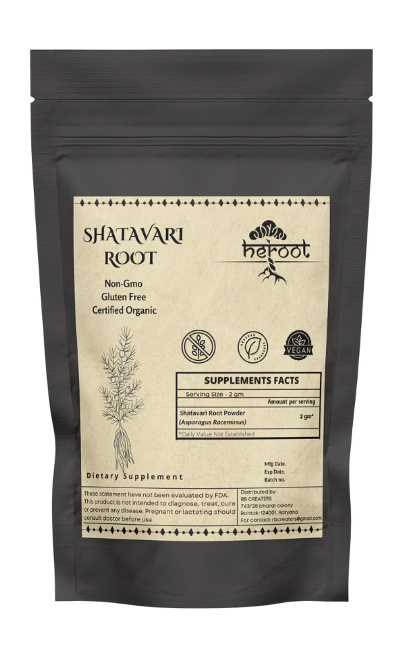 Organic Shatavari Powder - Pure Asparagus Racemosus Root Extract for Women with 40% Saponins
