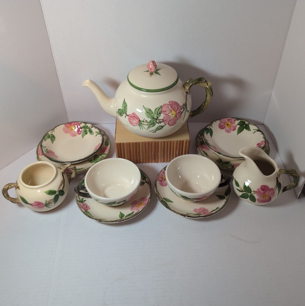 Vintage Fransiscan Desert Rose Tea And Dessert Set For Two Mixed Marks USA