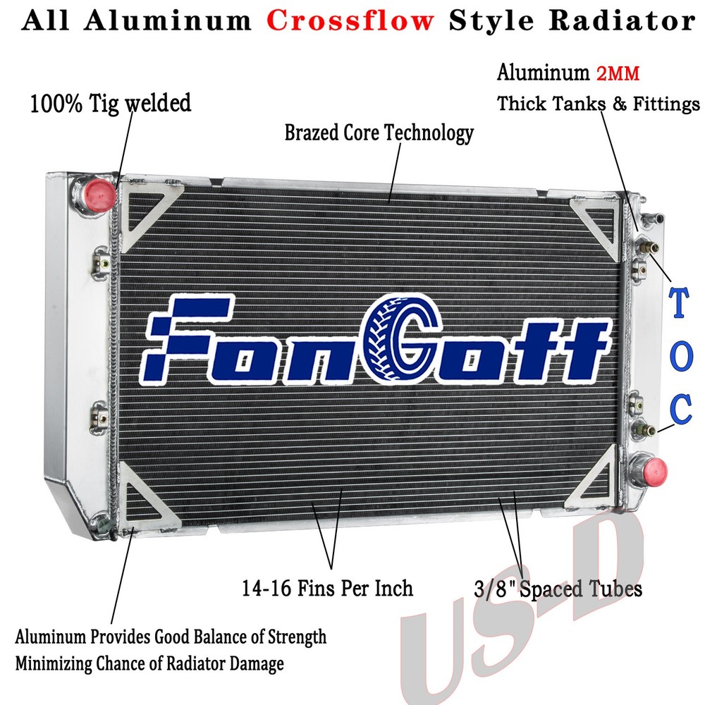 4 Row Radiator For 1994-2000 Chevy GMC C/K 1500 2500 3500 Blazer Tahoe 6.5L AT