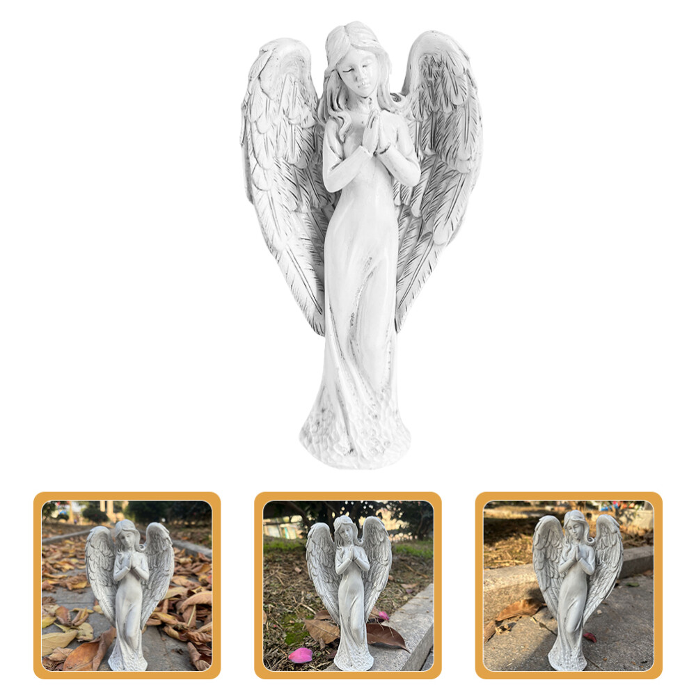 Garden Decoration Resin Angels Prayer Figurine Solar Ornaments
