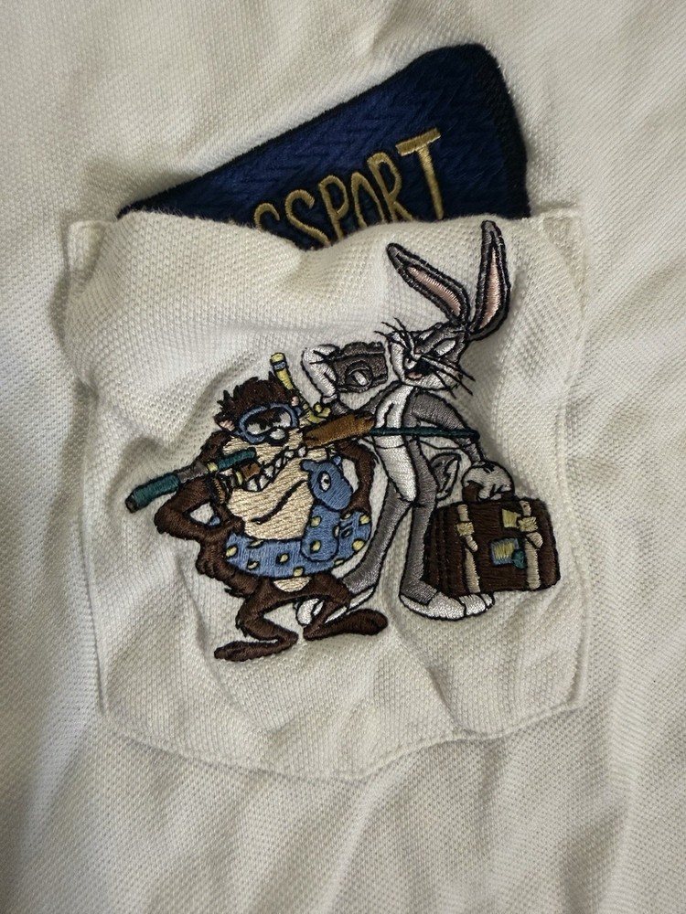Vintage 90s Warner Bros Studio Store Looney Tunes Pocket T Shirt L Bugs Taz