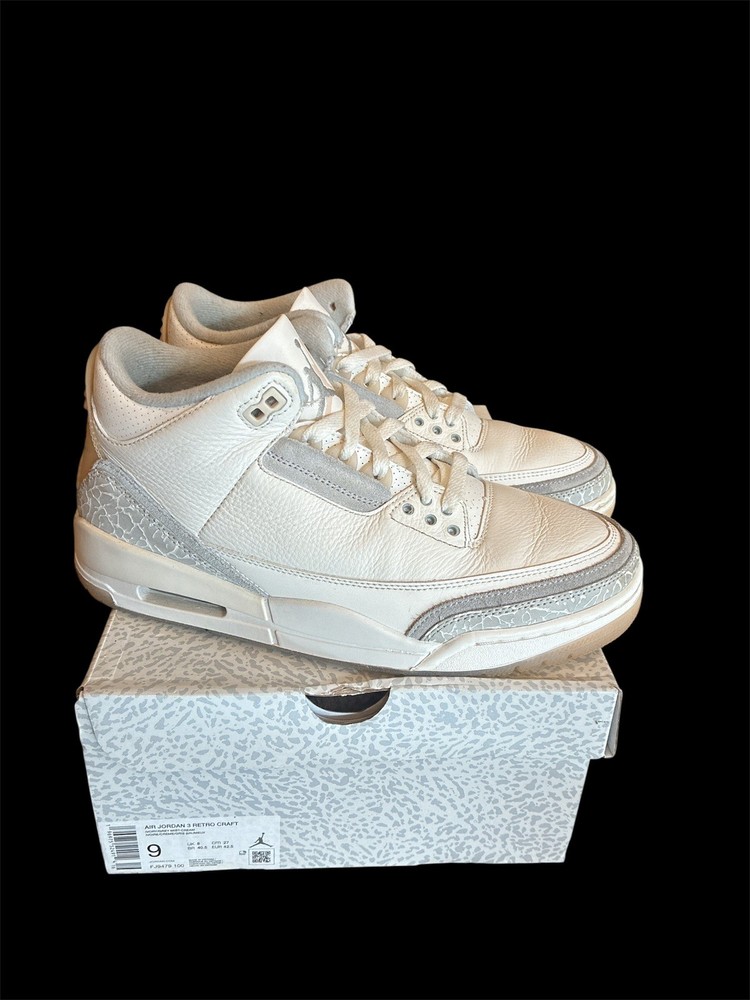 M019) Nike Air Jordan 3 III Retro SE Craft Ivory Men's Size 9 FJ9479-100