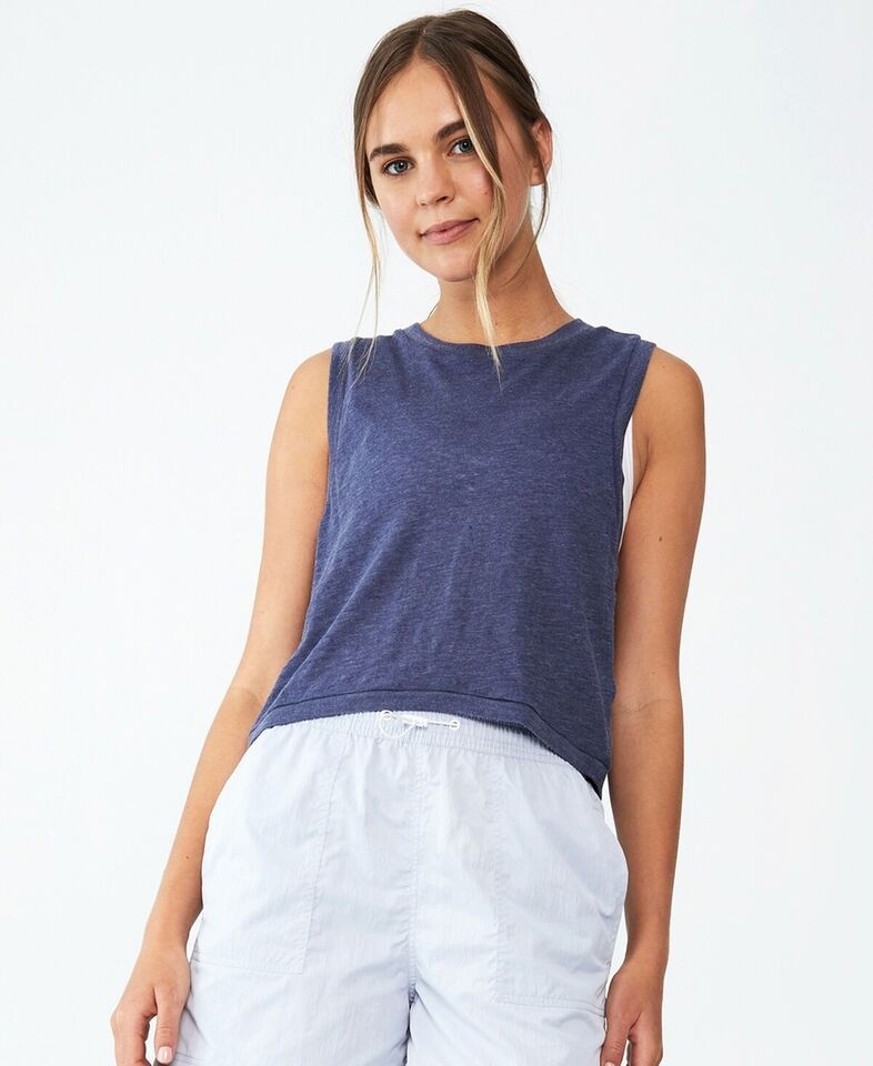 Cotton On Women Round Neck Sleeveless Heather Tank Top XS NEW $19.50 6331795-61