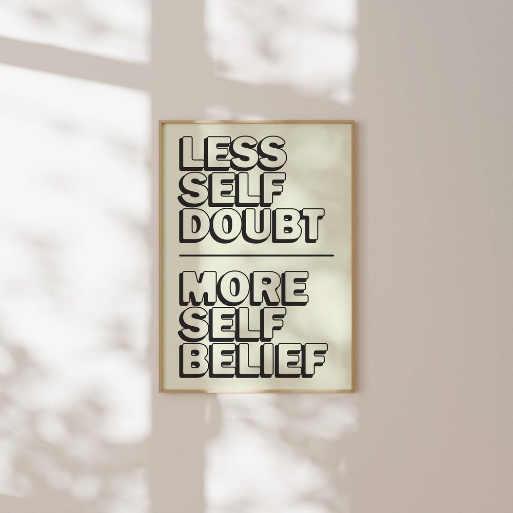 Less Is More Motivational Poster Creative Quote Cream Wall Art Minimalist