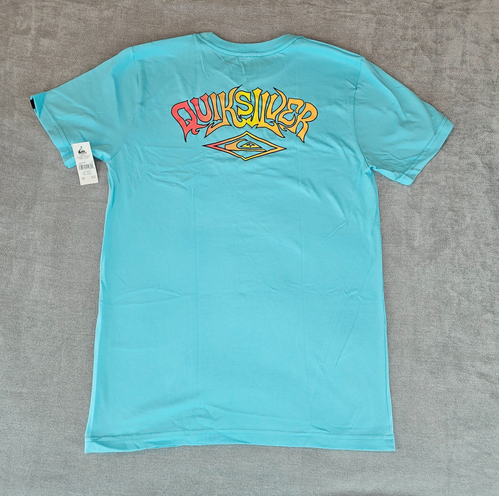 Quiksilver Boys Graphic T-Shirt Youth XL 16 Wild Style Blue Cotton Crew Tee New