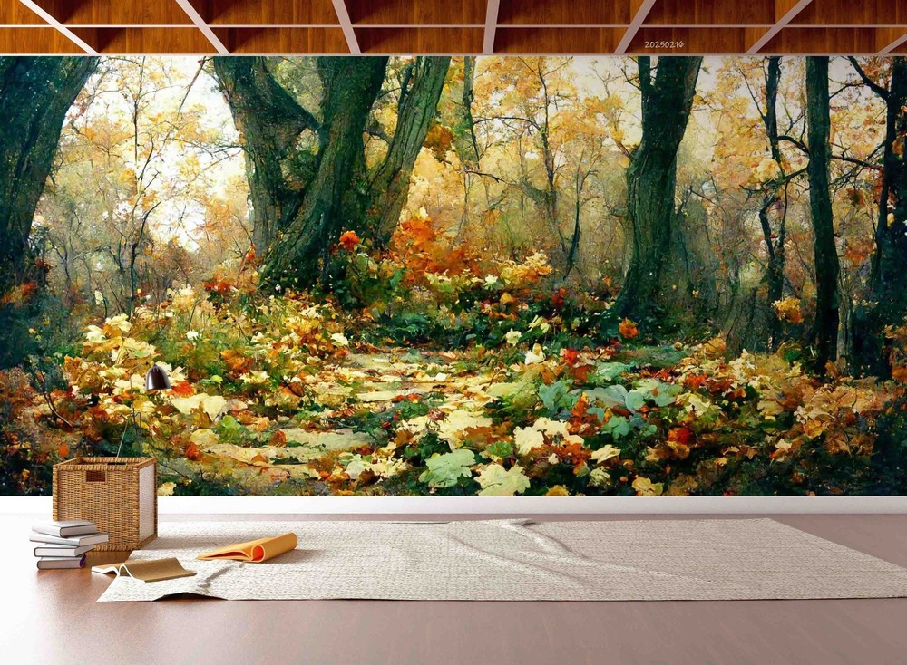 3D Woods Flower Landscape Illustration Wall Murals Wallpaper Murals Wall Sticker