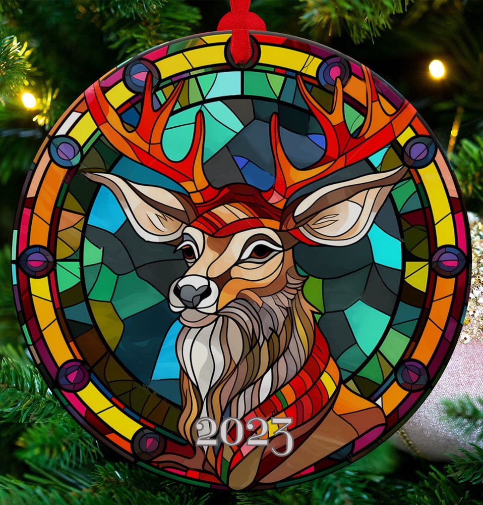 Ceramic Reindeer Christmas Ornament Holiday Gift and Decor Idea