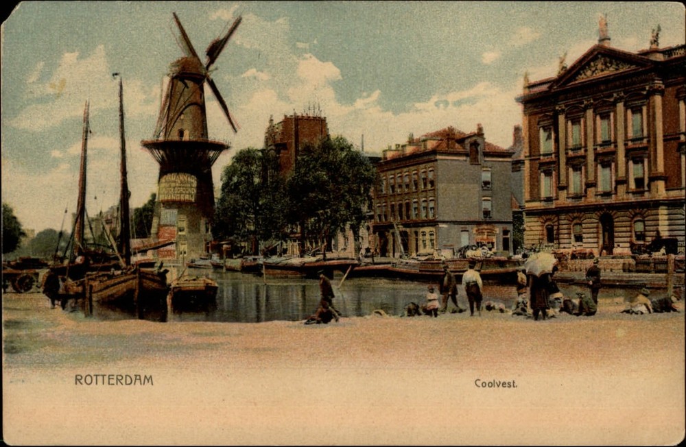 Windmill Rotterdam Netherlands vintage postcard s641