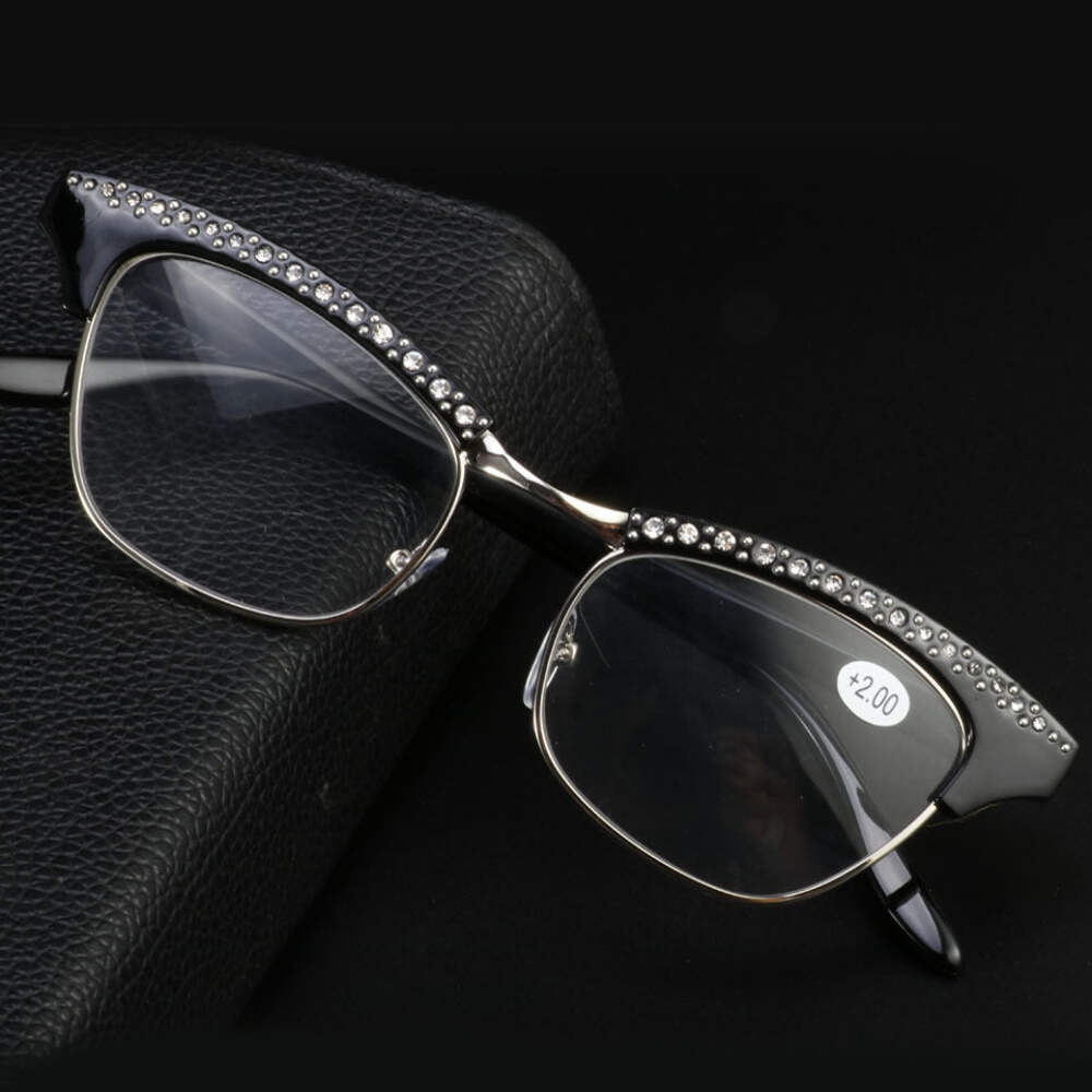 Ladies Metal Frame Reading Glasses Full Frame High-End Simple Cat Eye Style Read