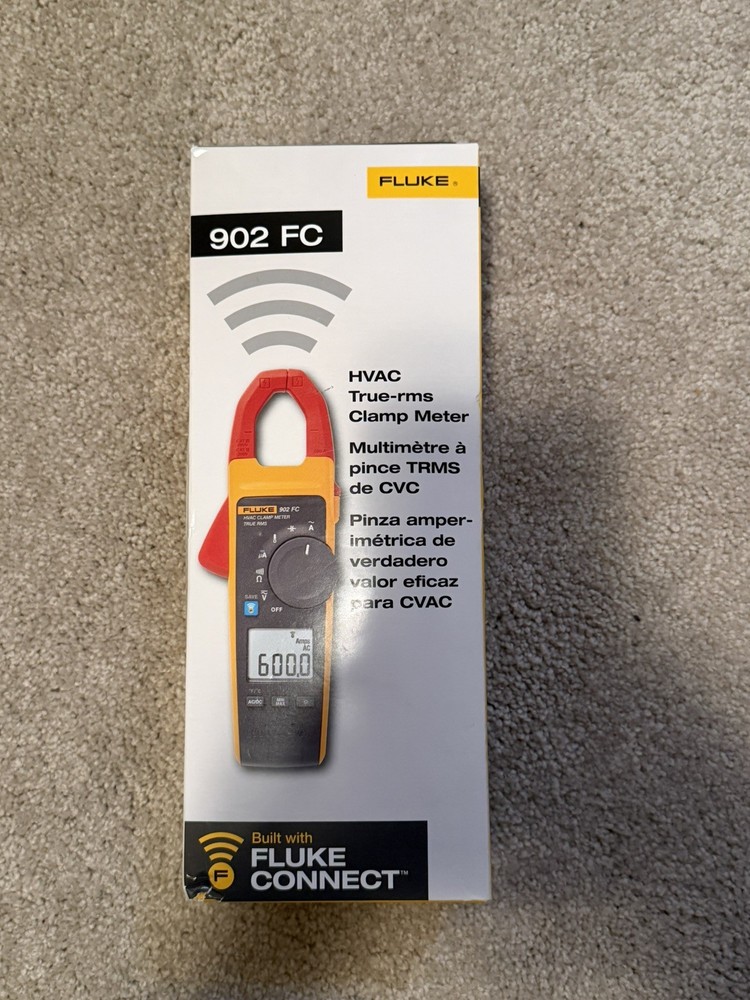 Fluke 902 FC True-RMS HVAC Clamp Meter AC Amp AC/DC Volt Contact Temperature NEW
