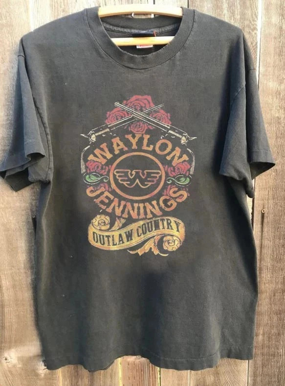 Waylon Jennings Tour Shirt Graphic Charcoal Unisex Shirt Reprin TRENDING T'SHIRT
