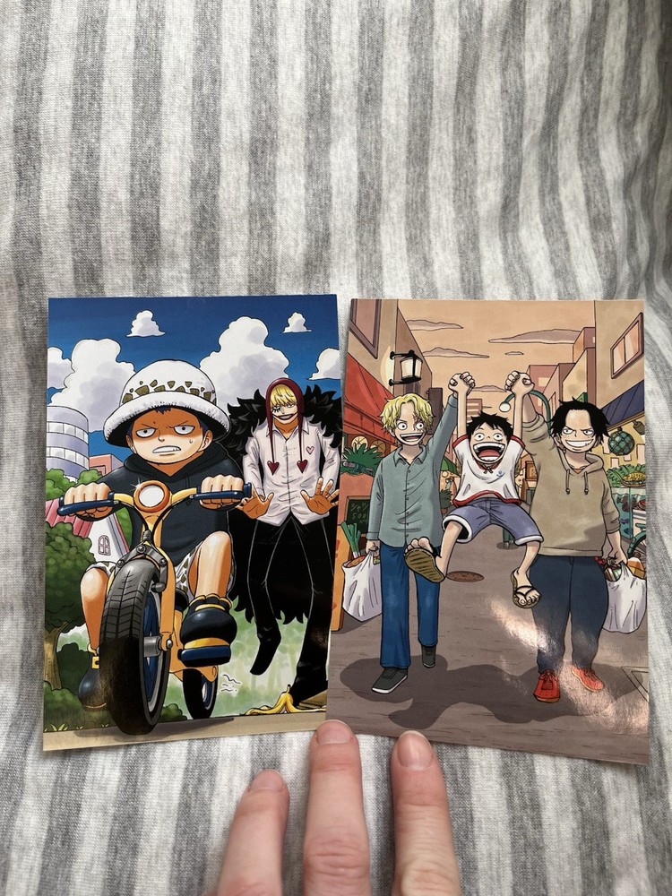 ONE PIECE Gakuen Postcard 2 Pc Set Luffy Sabo