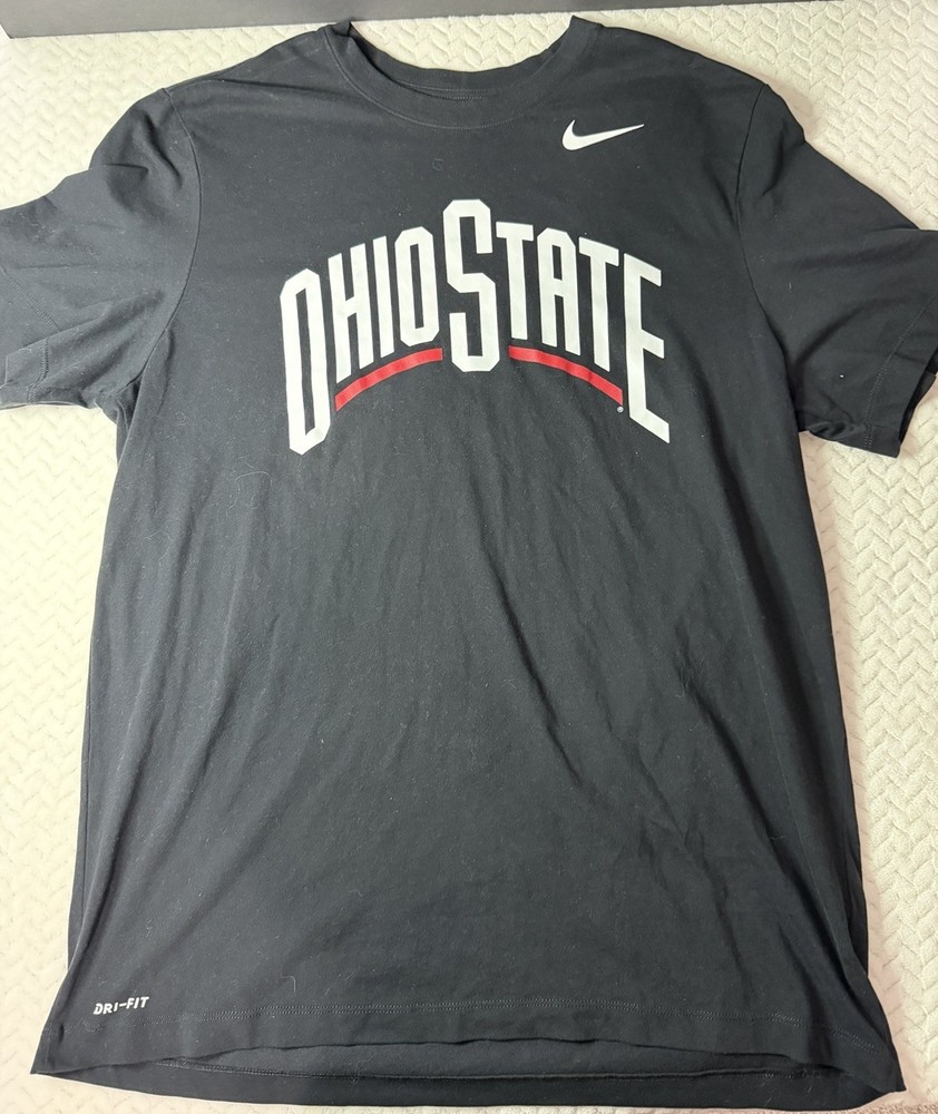 Nike Dri-FIT Ohio State Buckeyes Graphic Black Crew Neck T-Shirt Men's XL