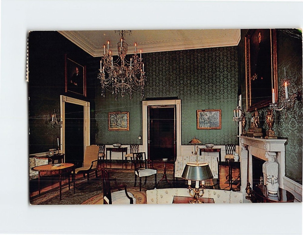 Postcard The Green Room White House Washington DC USA