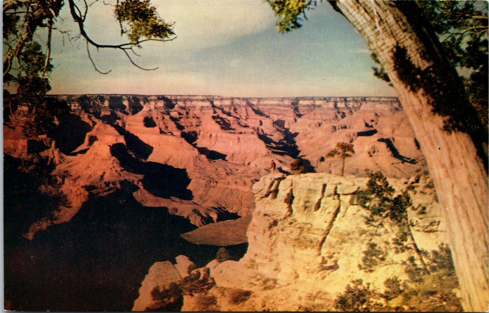 View of Grand Canyon from South Rim Tovar Hotel Arizona Vintage Postcard