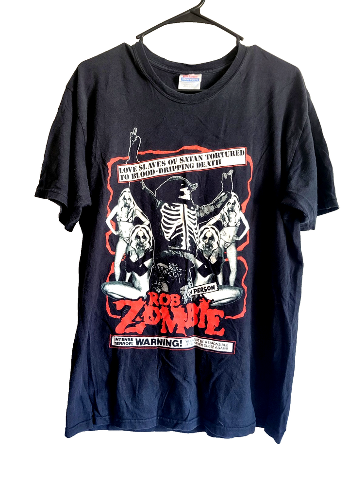Rob Zombie It's a Deadly Nightmare graphic VTG T shirt Mens Medium black