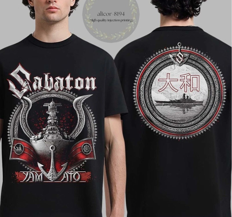 Sabaton Yamato Single Merch Official Art Two Sided T-Shirt