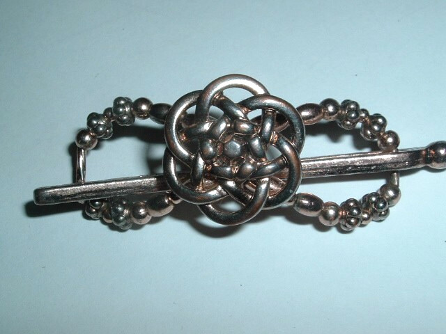 Vintage X Small Lilla Rose Copper Celtic Flower Hair Clip