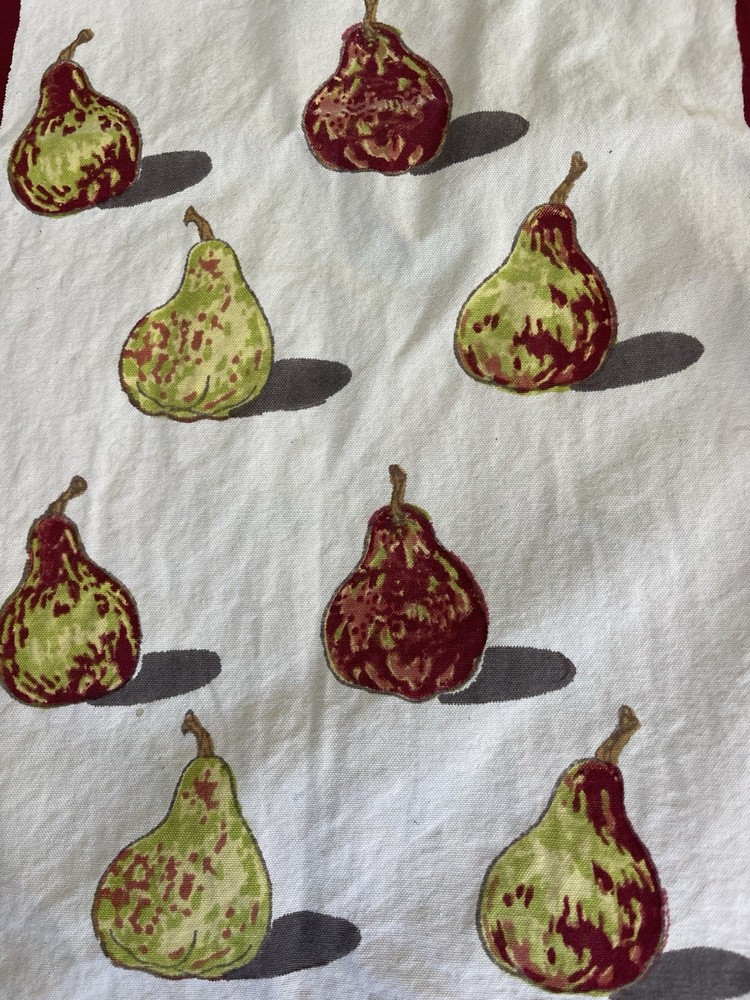 100% Cotton Couleur Nature Bruno Lamy French Table Runner Pears 16”x72” Vintage
