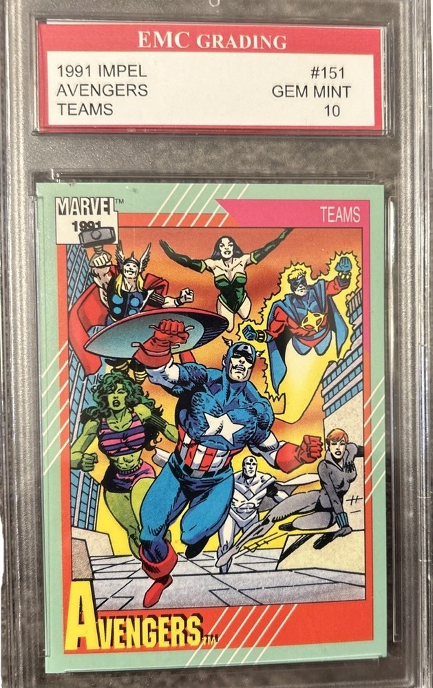 1991 IMPEL MARVEL UNIVERSE AVENGERS #151 TRADING CARD | EMC 10 Gem Mint