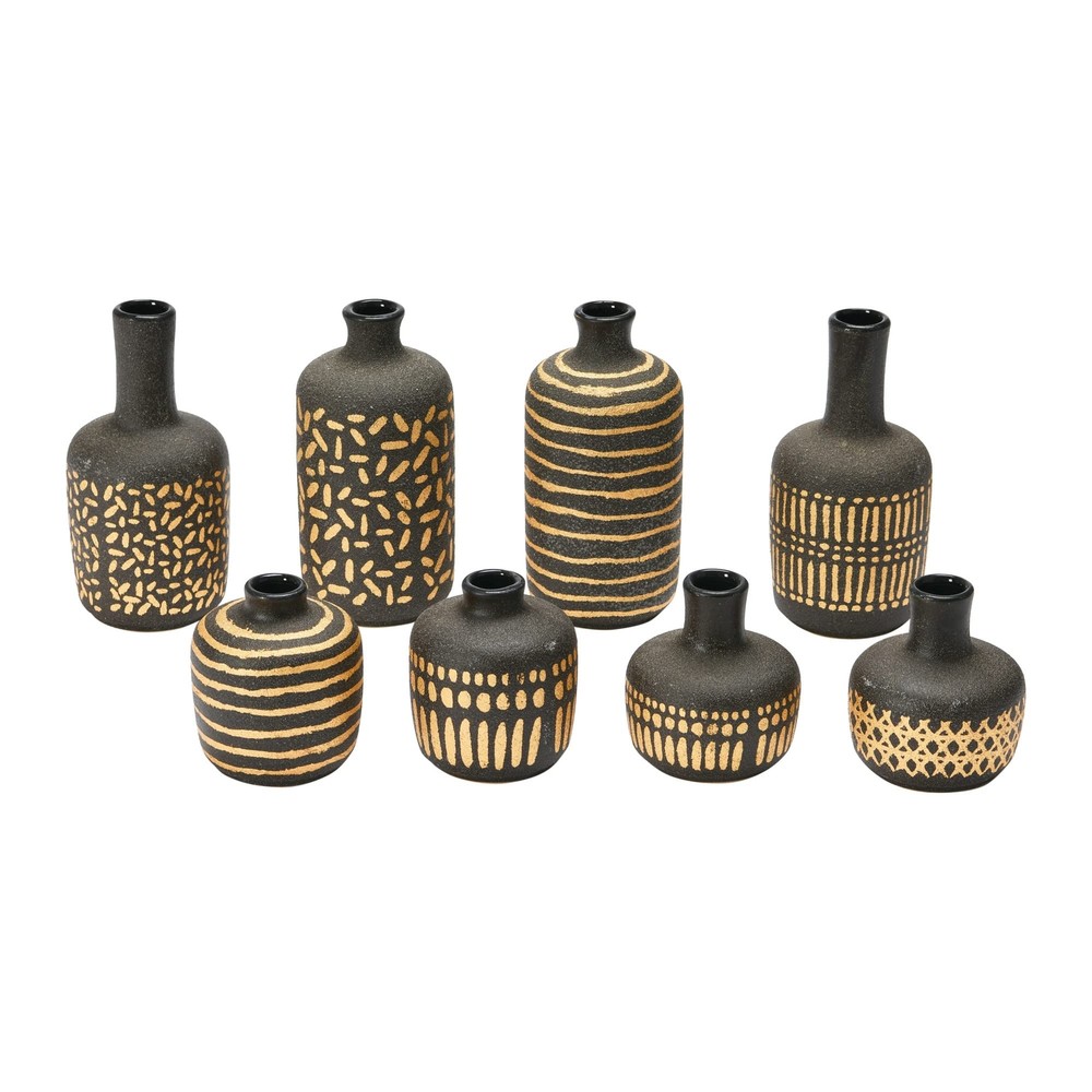 Decorative Stoneware Vases, Set of 8