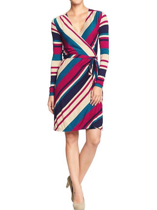 Women’s Old Navy Striped Wrap Dress Size Medium TALL