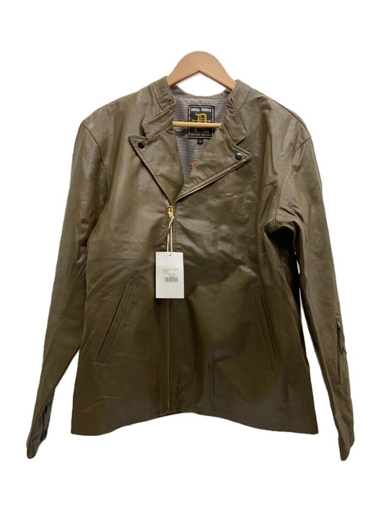 Hippy Dh-Riders Brown Leather Biker Jacket Blouson Size L Khk 373