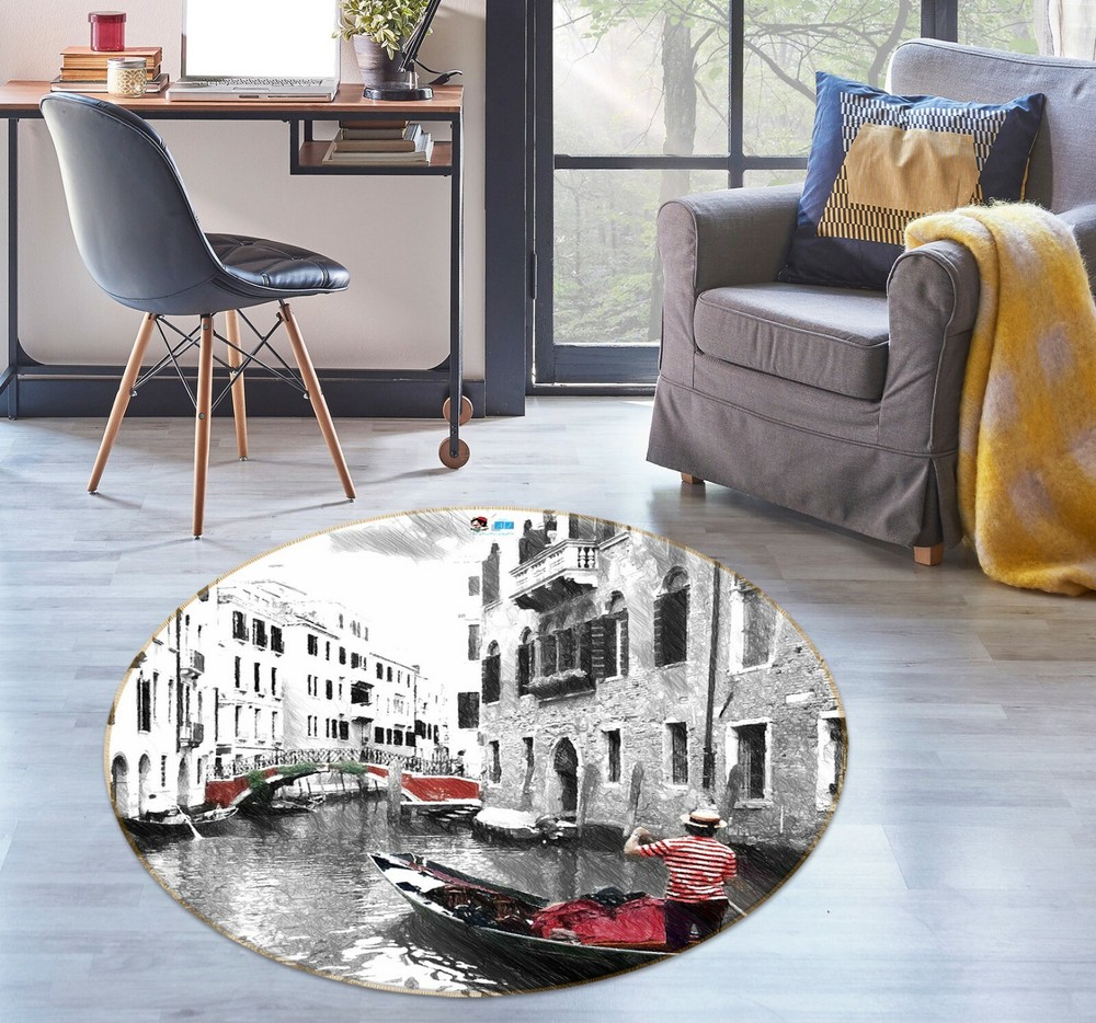 3D Black And White Painting NAO4078 Game Rug Mat Elegant Photo Carpet Mat Fay
