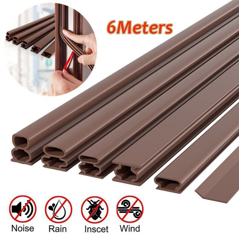 6M Self-Adhesive Foam Weather Strip for Doors and Windows Draught Proofing