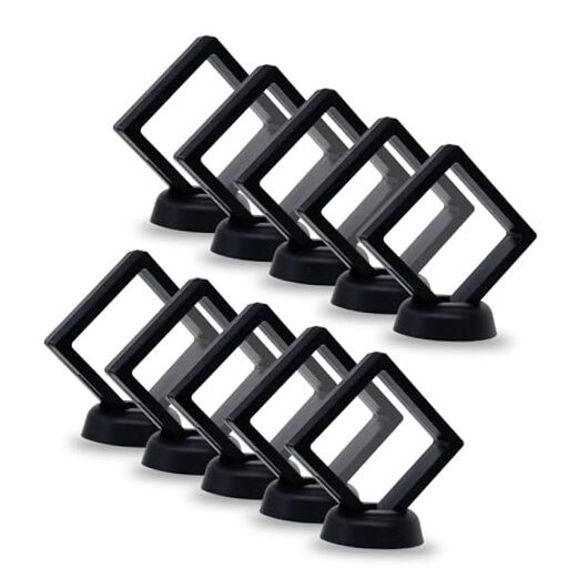 10Pcs Coin Holder Challenge Coin Display Stand, Black 3D 2.75×2.75×0.8 inches