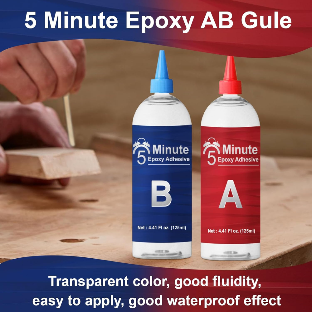 5 Minute Epoxy Glue 8.8Oz Clear Fast Durable 2 Part Adhesive for Tough Repairs