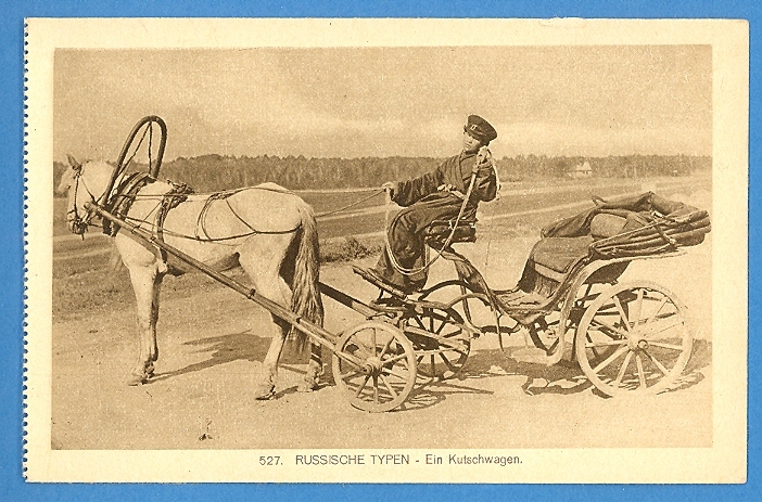Russia Rusland Type Horse And Cocher Vintage Pc 120