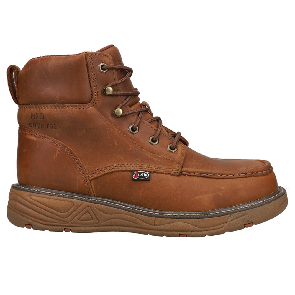 Justin Workboots Rush Nano 6-Inch Slip-Resistant Composite Toe Safety Shoes