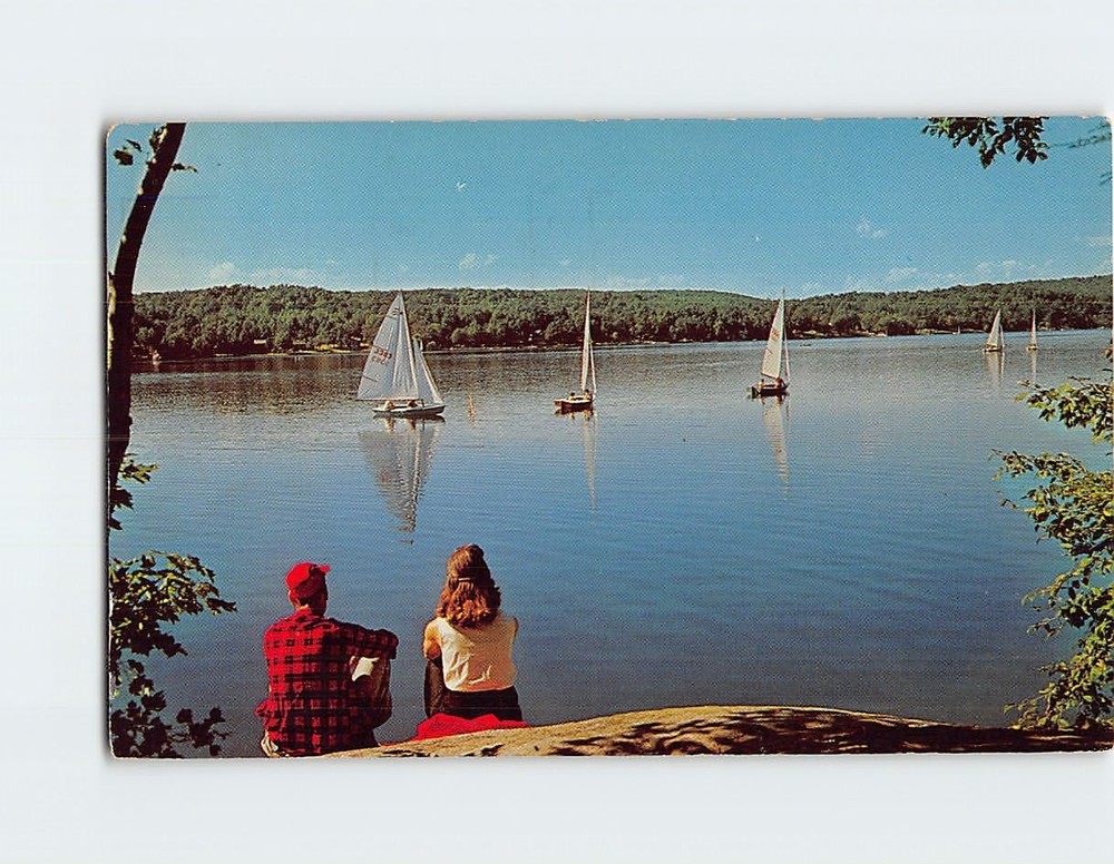 Postcard Sail Boats on the Lake Nature Scene