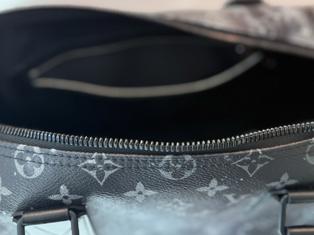 Louis Vuitton Keepall Monogram Galaxy Bandouliere Duffle 50 Black Canvas
