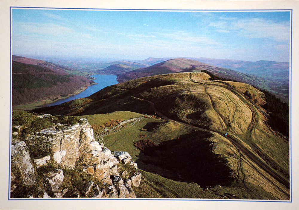 Postcard Talybont Reservoir Darren Fawr Glyn Collwn Valley Mountain Powys Wales