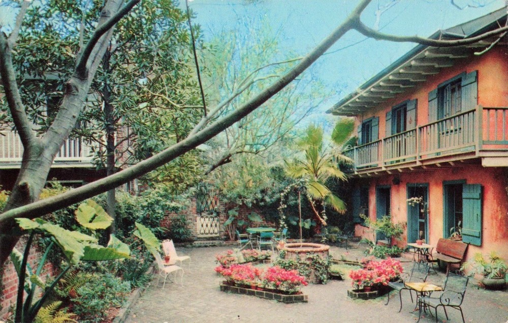 Patio of Maison De Ville Hotel - New Orleans Louisiana LA - Postcard