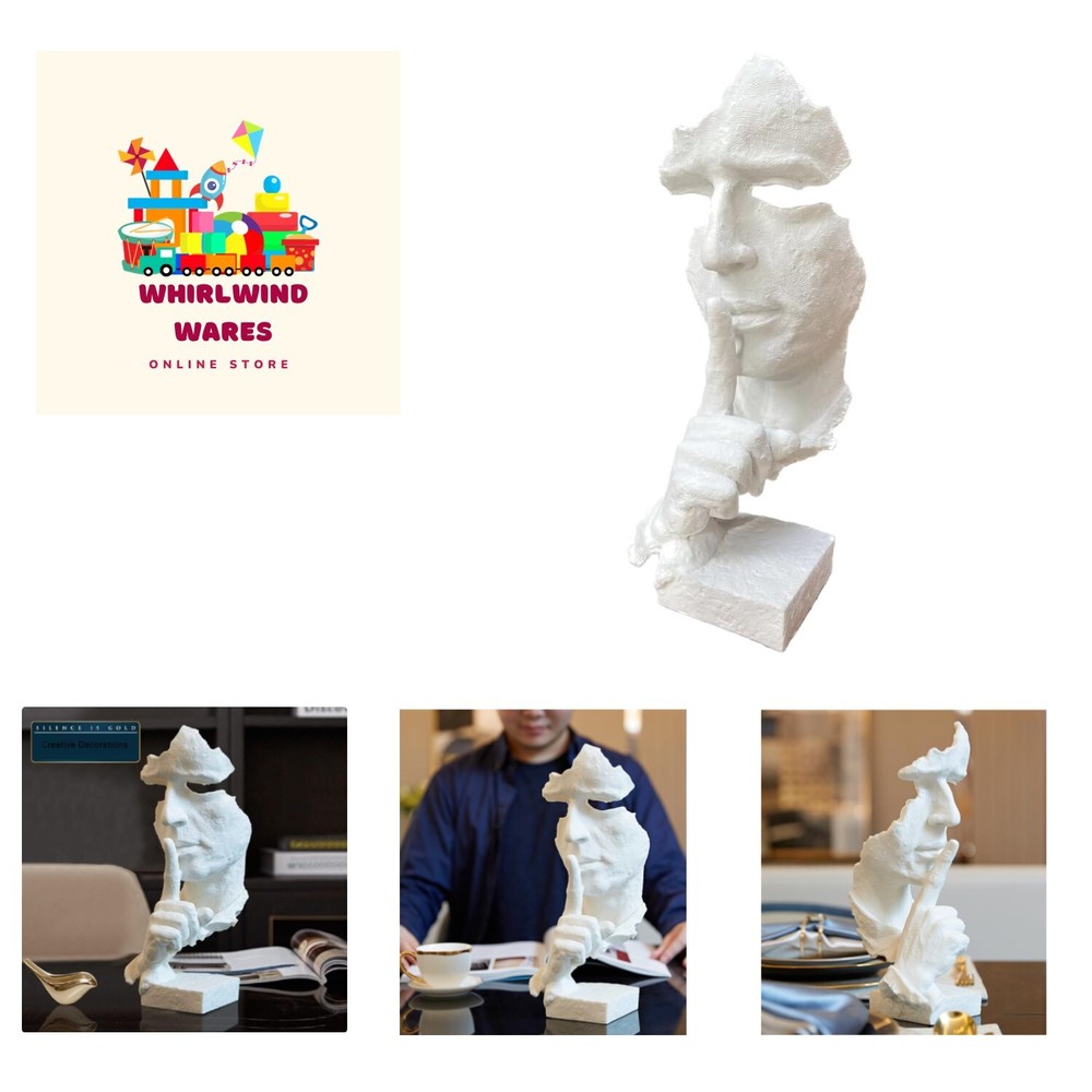 Abstract Thinker Statue - Creative Silent Sculpture Art-image