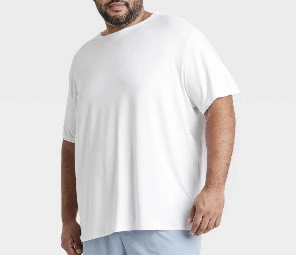 All in Motion Men's Relaxed Fit Soft Stretch T Shirt White Size 2XL NWT M Wickin