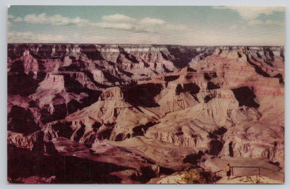 Grand Canyon Arizona Vintage Postcard Union Oil 76 Gasoline Ad Chrome