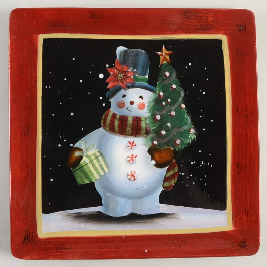 Certified International Snowball Snowman Salad Plate 7814615