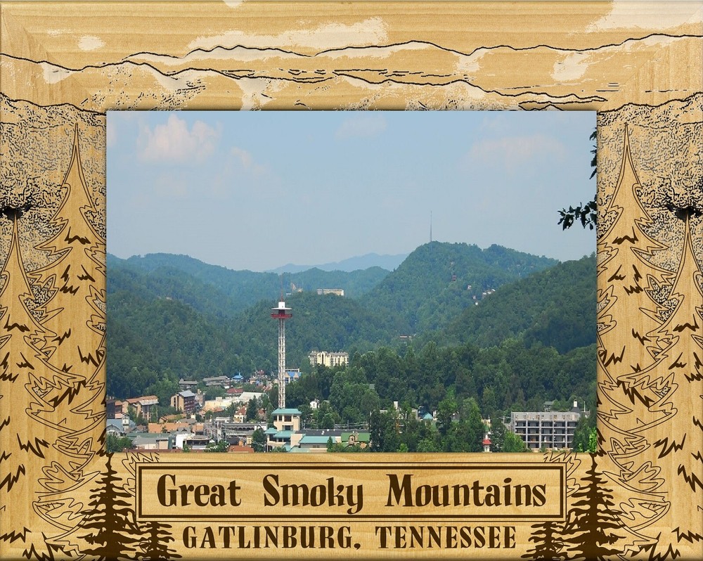 The Great Smoky Mountains Gatlinburg Laser Engraved Wood Picture Frame (4 x 6)